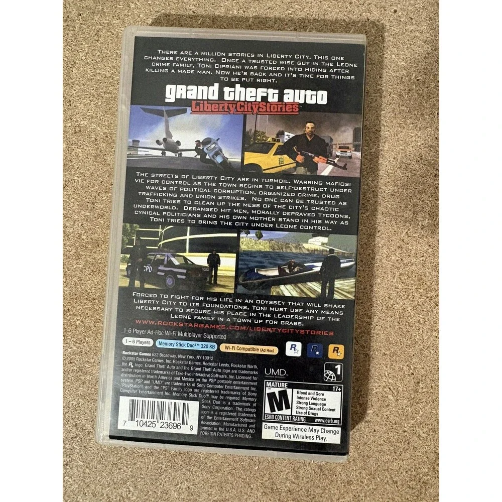 Grand Theft Auto Liberty City Stories (Sony PSP, 2005) Case & Artwork ONLY
